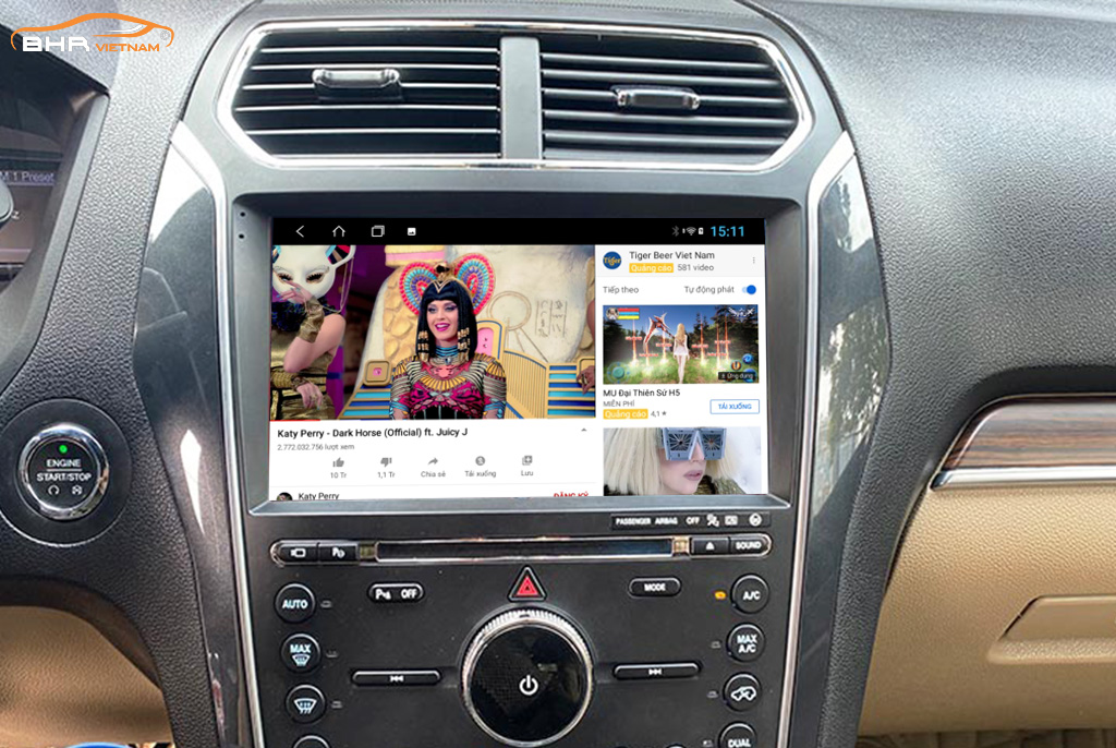 Giải trí Youtube, xem phim sống động trên màn hình Gotech GT360 Plus Ford Explorer 2016-nay