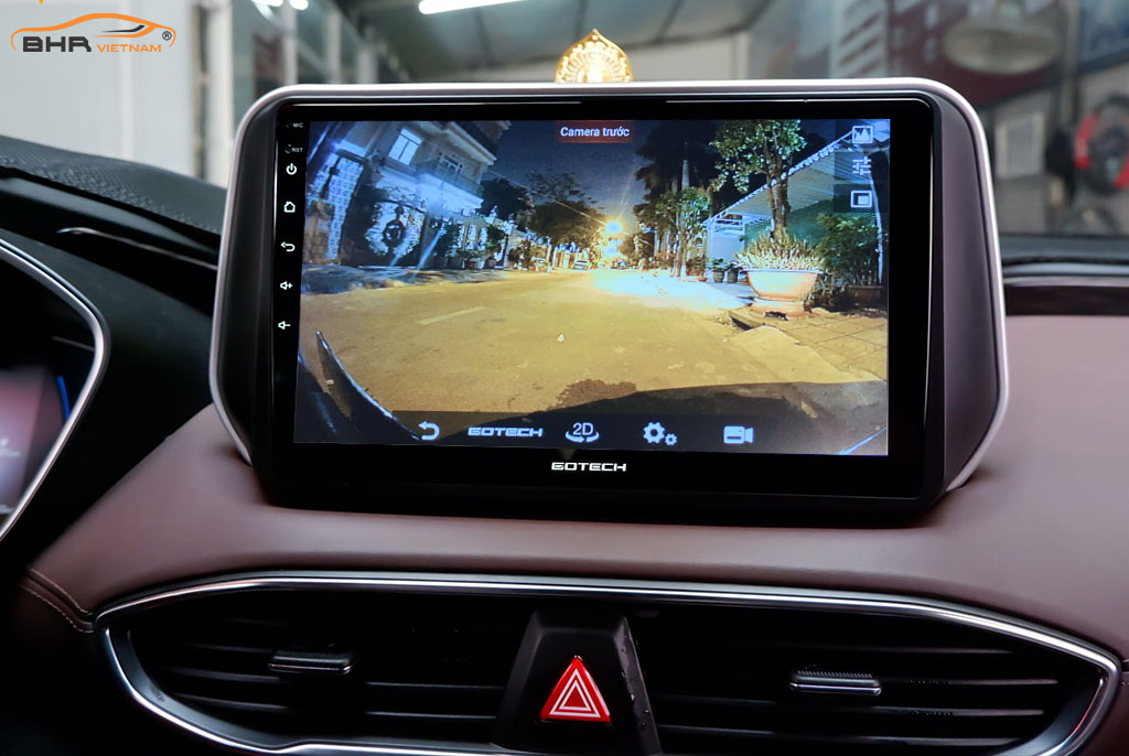 Hình ảnh quan sát phía trước màn hình DVD Gotech GT360 Plus Plus Hyundai Santafe 2019 - 2020