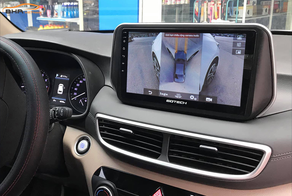 Hình ảnh quan sát 2 bên gương trên màn hình DVD liền camera 360 Gotech GT360 Plus Hyundai Tucson 2019 - nay