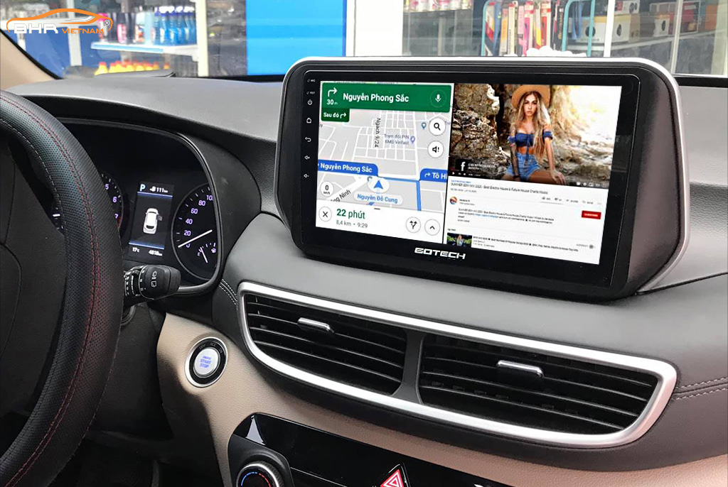 Tiện ích với tính năng chia đôi màn hình Gotech GT360 Plus Hyundai Tucson 2019 - nay​​​​​​​