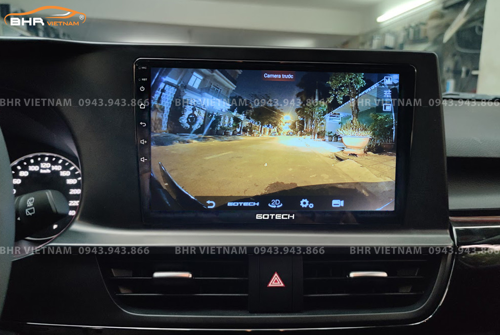 Hình ảnh quan sát phía trước màn hình DVD Gotech GT360 Plus Kia Seltos 2020 - nay