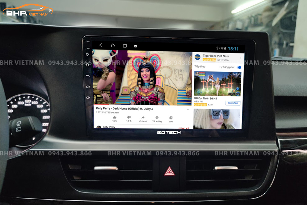 Giải trí Youtube, xem phim sống động trên màn hình Gotech GT360 Plus Kia Seltos 2020 - nay