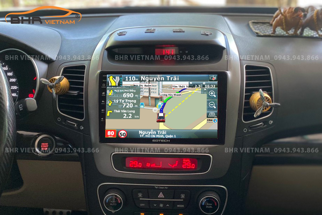Màn hình Gotech GT360 Plus Kia Sorento 2014 - 2020 với bản đồ chỉ đường thông minh