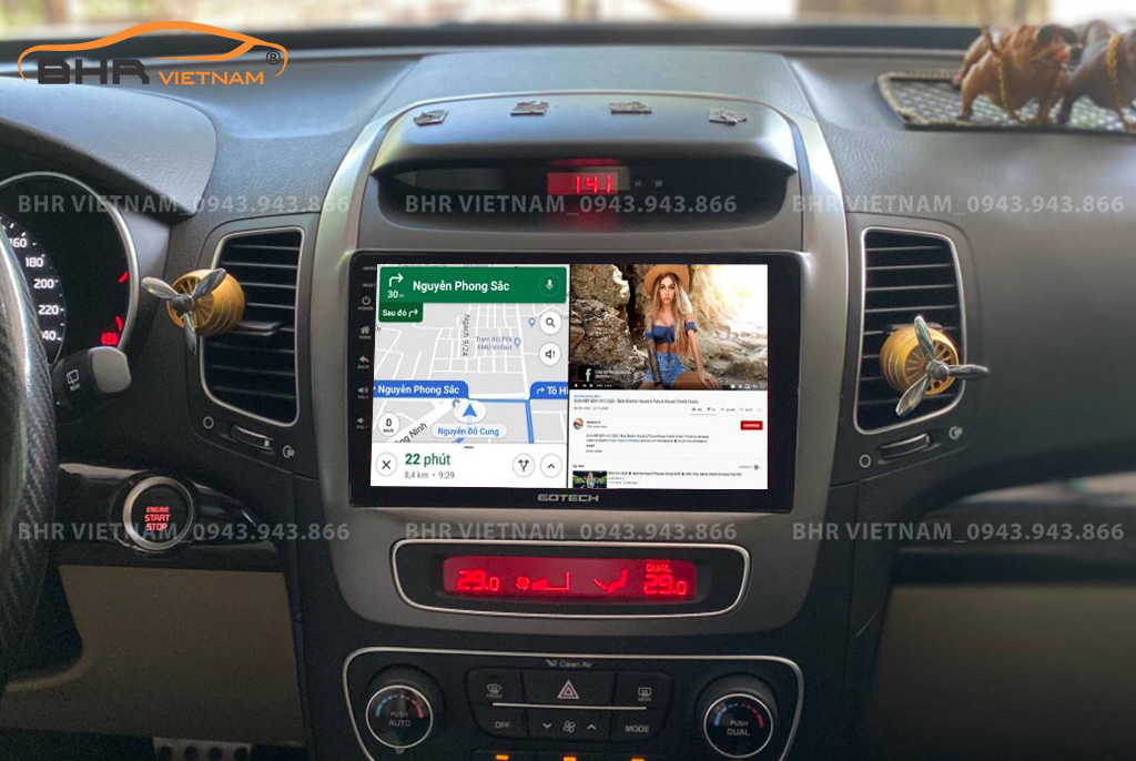 Tiện ích với tính năng chia đôi màn hình trên Gotech GT360 Plus Kia Sorento 2014 - 2020