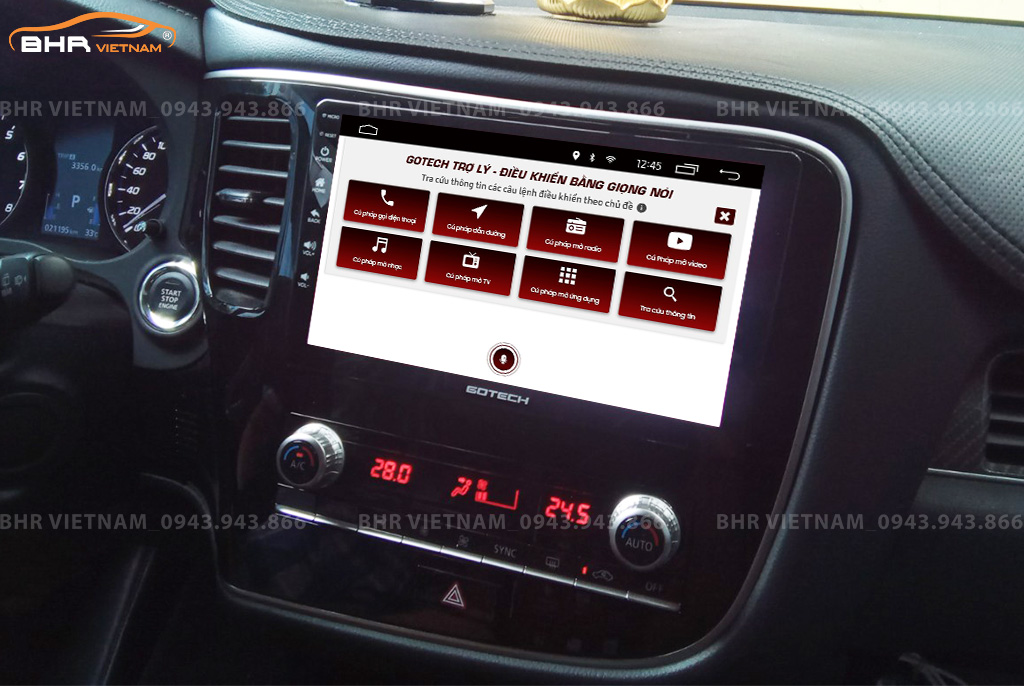 Điều khiển bằng giọng nói thông minh màn hình Gotech GT360 Plus Mitsubishi Outlander 2020 - nay