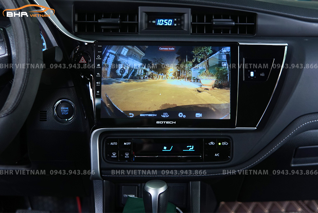 Hình ảnh quan sát phía trước màn hình DVD Gotech GT360 Plus Toyota Altis 2018 - nay
