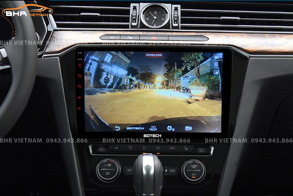 Hình ảnh quan sát phía trước màn hình DVD Gotech GT360 Plus Volkswagen Passat 2016 - nay
