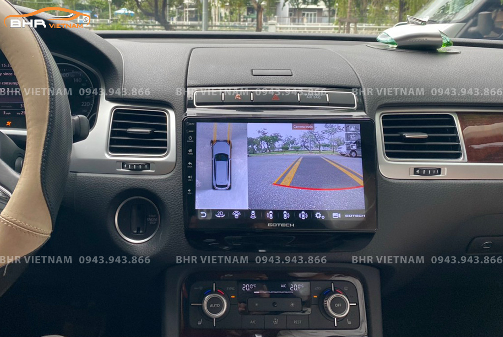 Hình ảnh quan sát phía trước màn hình DVD Gotech GT360 Plus Volkswagen Touareg 2011 - 2017