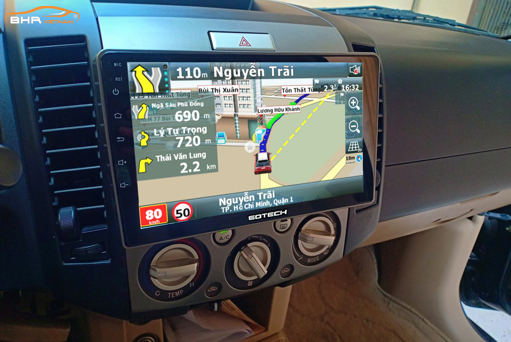 Bản đồ chỉ đương thông minh trên màn Gotech GT6 Ford Everest 2006 - 2015