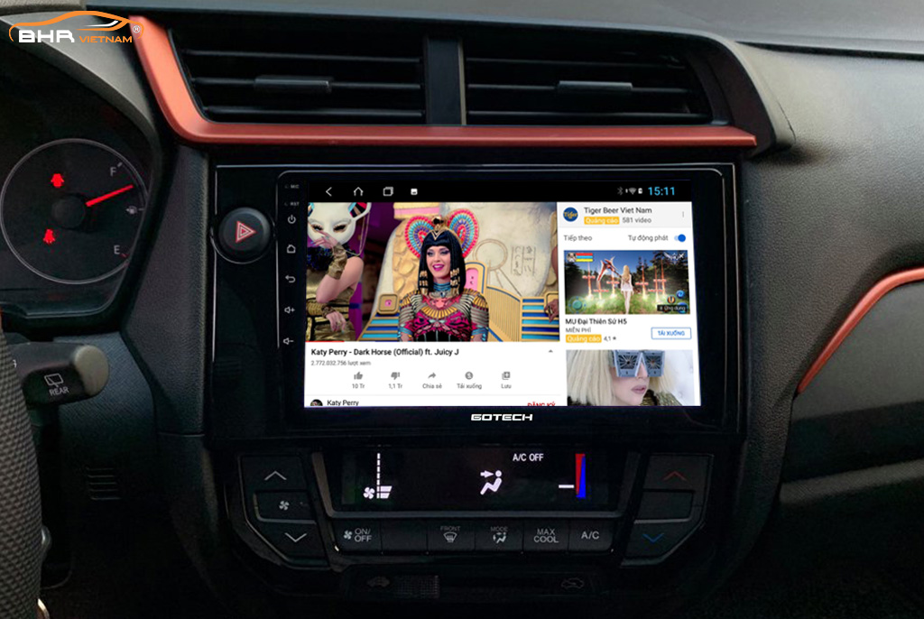 Xem yotube trên màn hình Gotech GT6 New Honda Brio 2019 - nay
