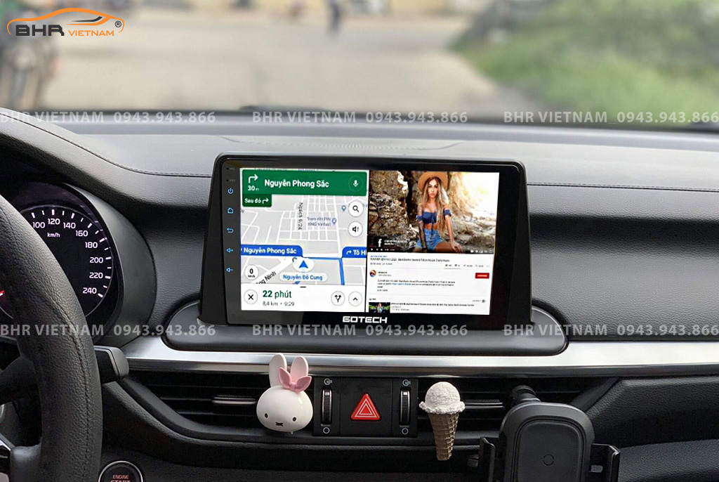 Tiện ích với tính năng chia đôi màn hình Gotech GT6 New Kia Cerato 2019 - nay