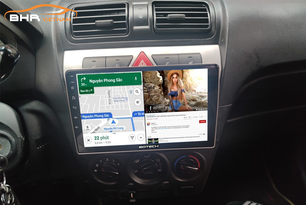 Tiện ích với tính năng chia đôi màn hình Gotech GT6 New Kia Morning 2004-2010