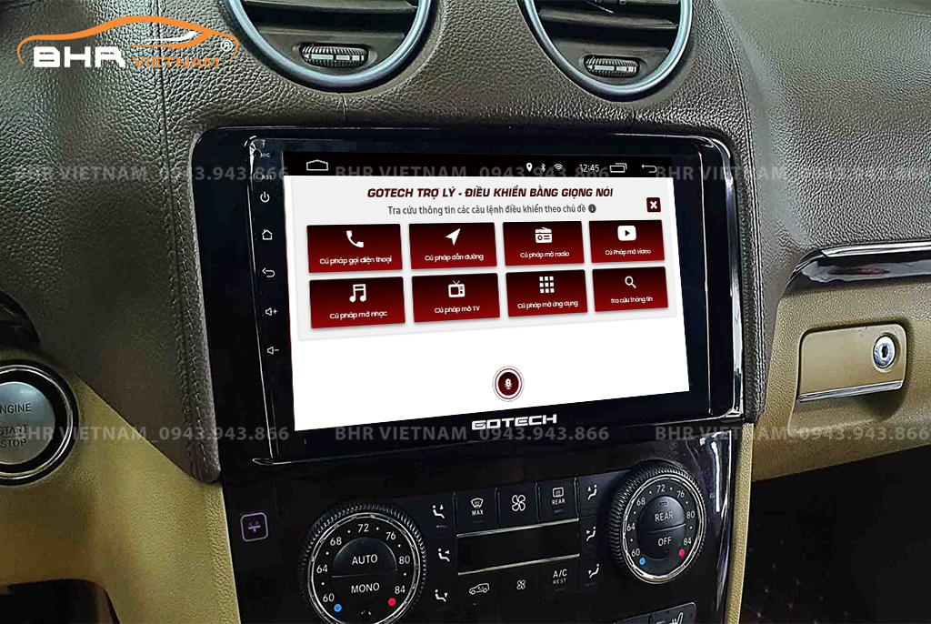 Điều khiển bằng giọng nói trên màn hình Gotech GT6 New Mercedes ML Class W164 2005 - 2012