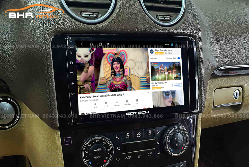 Xem Youtube trên màn hình Gotech GT6 New Mercedes ML Class W164 2005 - 2012
