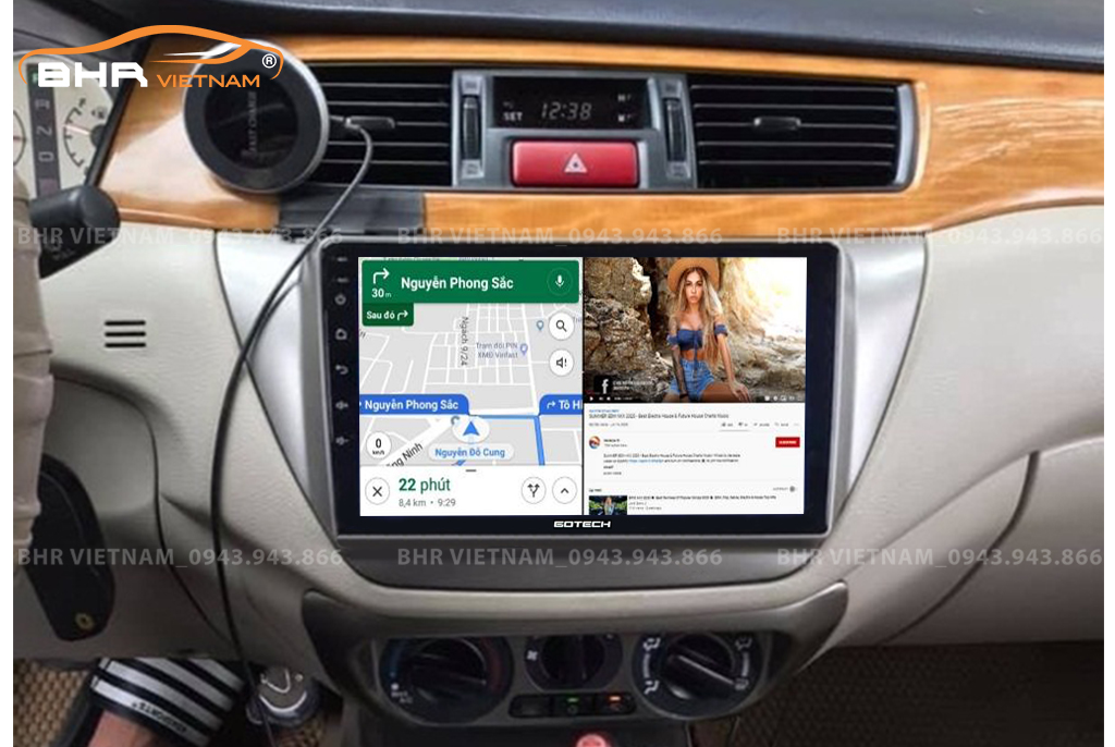 Tiện ích với tính năng chia đôi màn hình Gotech GT6 New Mitsubishi Lancer 2003 - 2007 