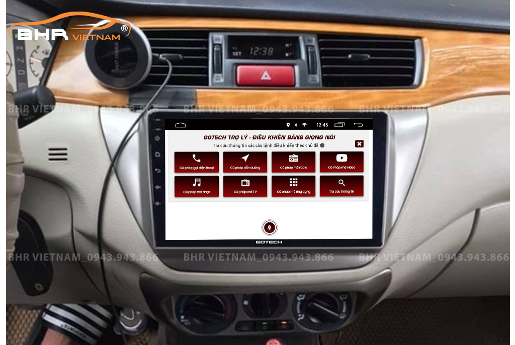 Điều khiển bằng giọng nói trên màn hình Gotech GT6 New Mitsubishi Lancer 2003 - 2007
