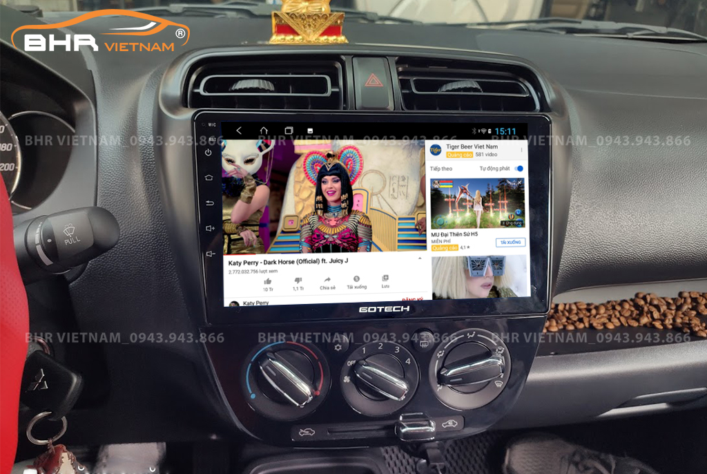 Giải trí đa phương tiện trên màn hình Gotech GT6 New  Mitsubishi Mirage 2013 - 2020 