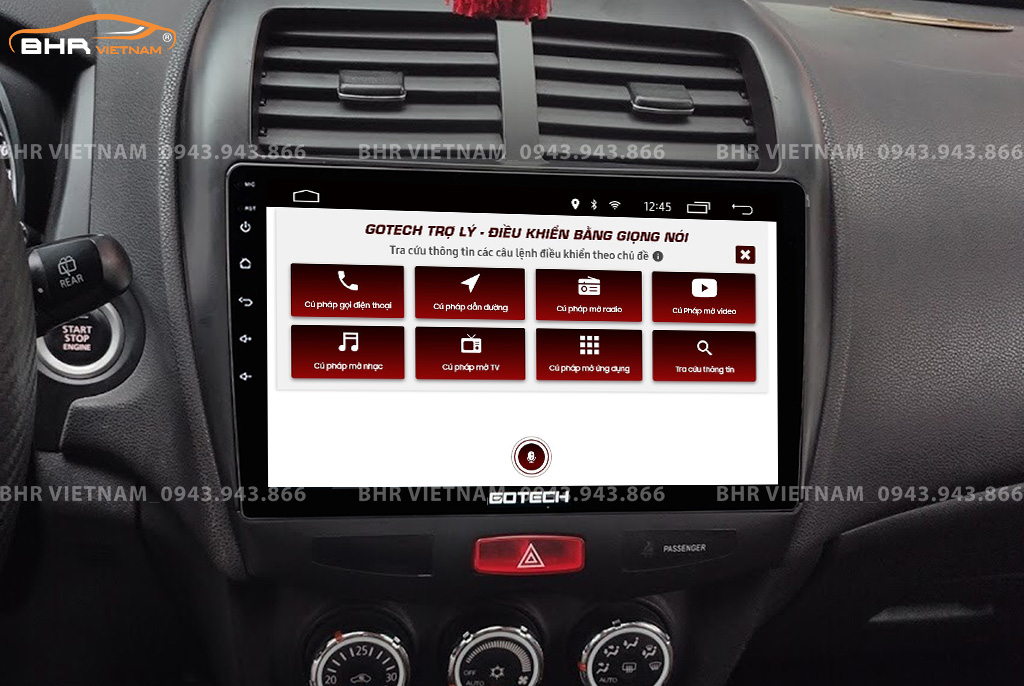 Điều khiển bằng giọng nói trên màn hình Gotech GT6 New Mitsubishi Outlander Sport 2013 - 2016