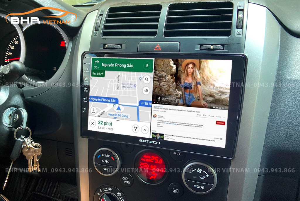 Tiện ích với tính năng chia đôi màn hình Gotech GT6 New Suzuki Vitara 2008 - 2014 