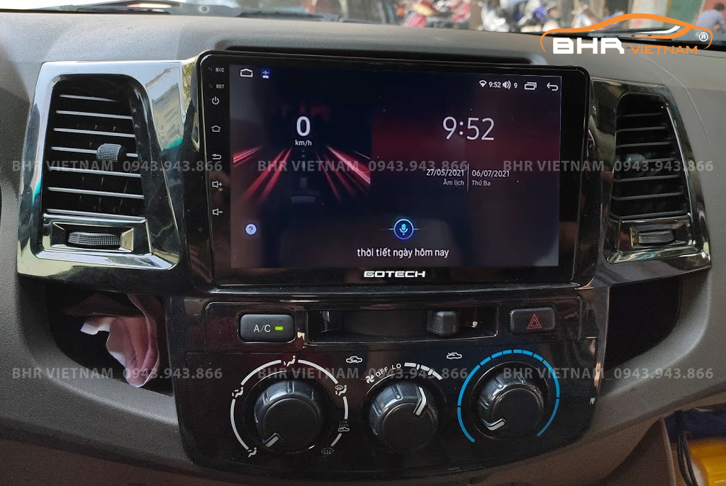 Điều khiển bằng giọng nói trên màn hình Gotech GT6 New Toyota Hilux 2005 - 2015