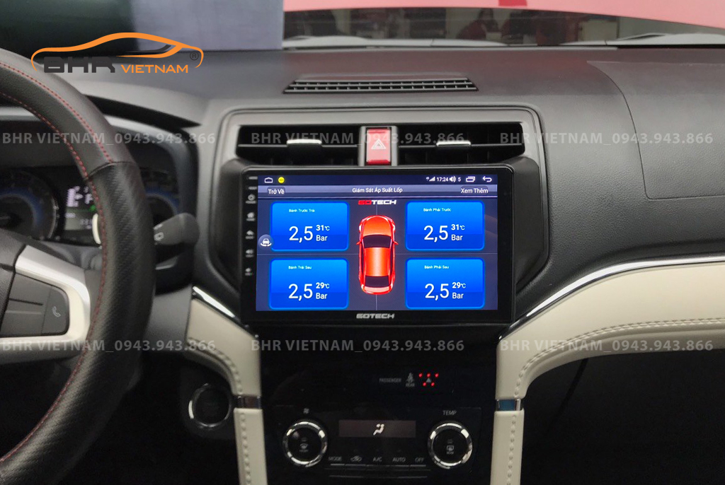 Màn hình Gotech GT6 New Toyota Rush 2018 - nay tích hợp cảm biến áp suất lốp