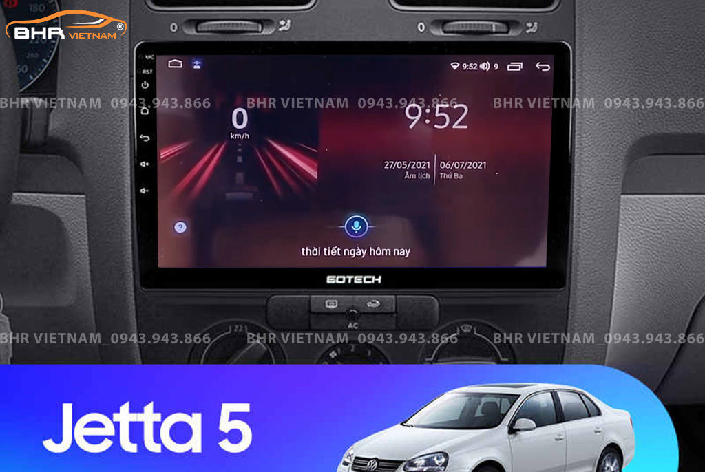 Điều khiển bằng giọng nói trên màn hình Gotech GT6 New Volkswagen Jetta 2005 - 2010
