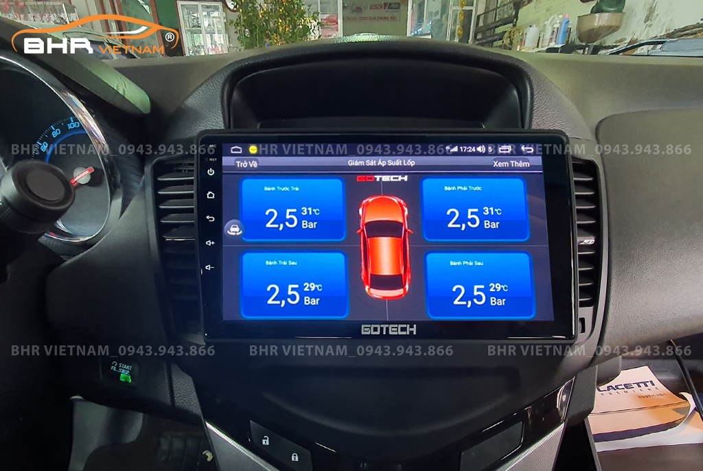 Màn hình gotech GT8 Chevrolet Cruze 2009 - nay tích hợp cảm biến áp suất lốp