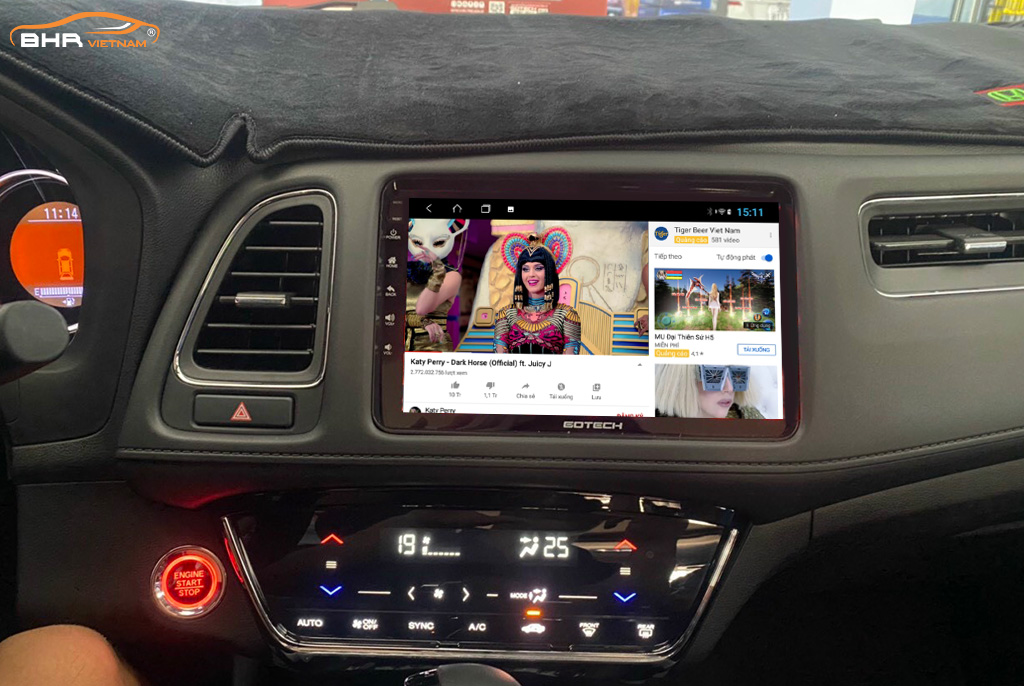Xem youtube trực tuyến trên màn hình Gotech GT8 Honda HRV 2018 - nay