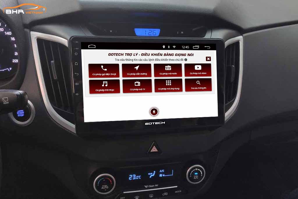 Điều khiển bằng giọng nói thông minh màn hình Gotech GT8 Hyundai Creta 2014 - nay