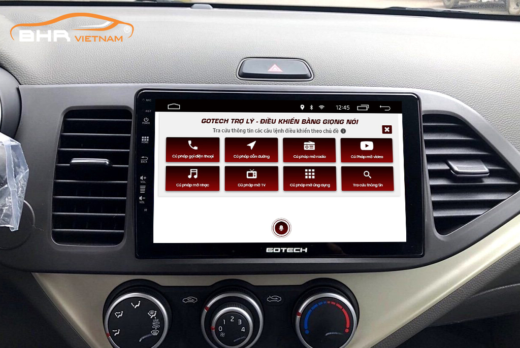Điều khiển bằng giọng nói thông minh màn hình Gotech GT8 Kia Morning 2011 - 2020