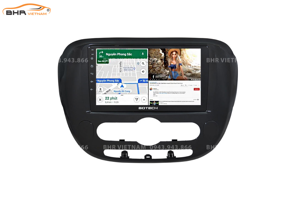 Trải nghiệm hoàn hảo với tính năng chia đôi màn hình Gotech GT8 Kia Soul 2013 - 2019