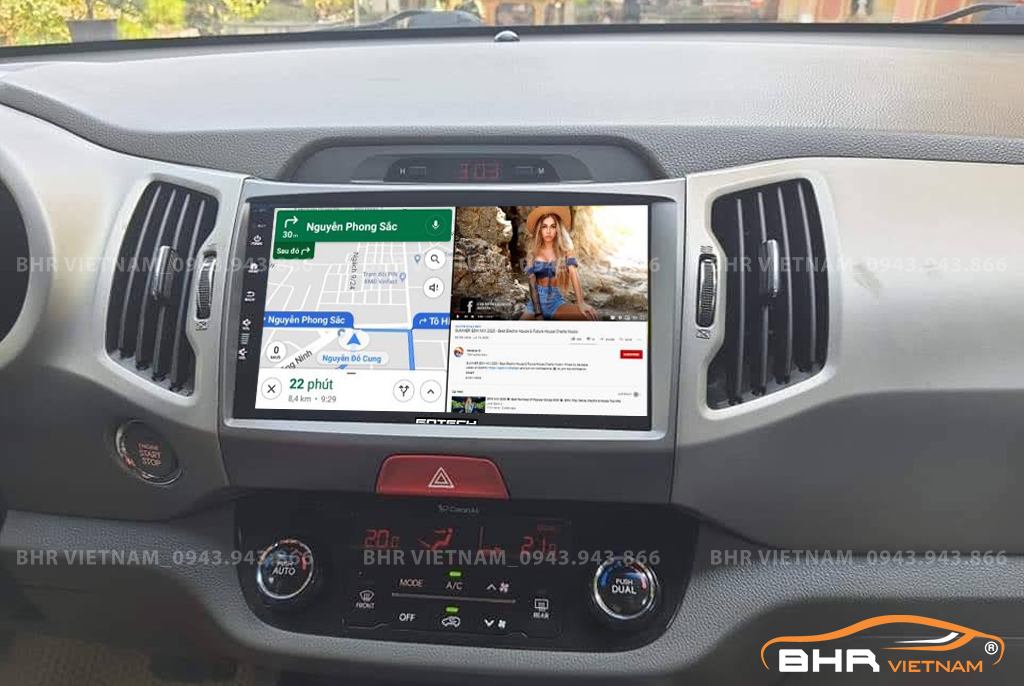 Trải nghiệm hoàn hảo với tính năng chia đôi màn hình Gotech GT8 Kia Sportage 2009 - 2015