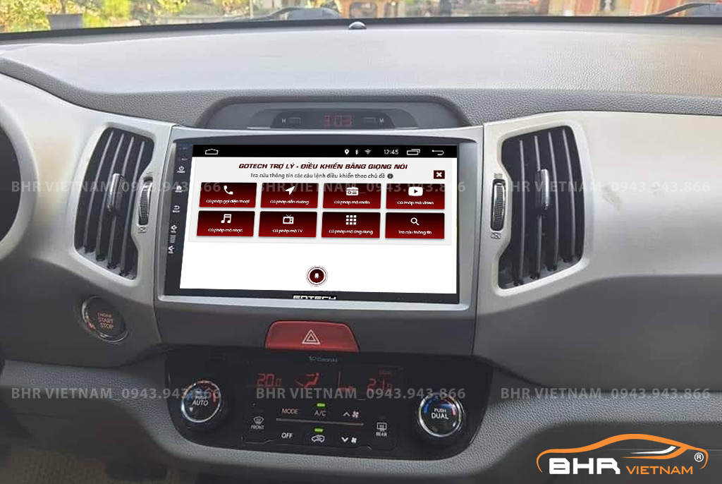 Điều khiển bằng giọng nói thông minh màn hình Gotech GT8 Kia Sportage 2009 - 2015