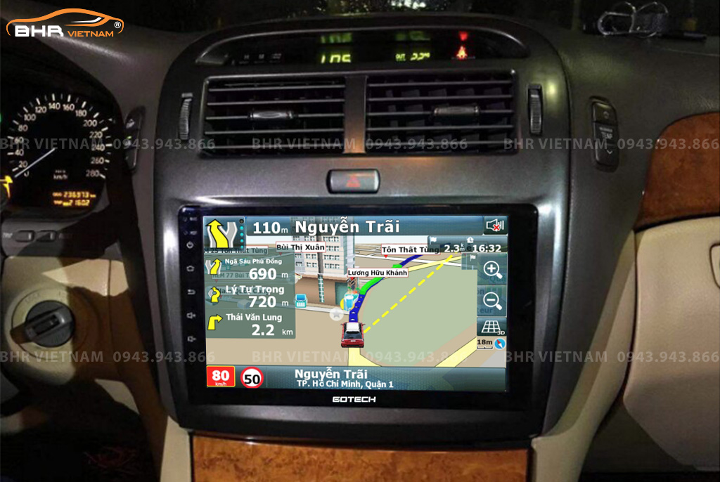 Màn hình Gotech GT8 Lexus LS430 2000 tích hợp bản đồ chỉ đường thông minh Vietmap, Navitel, Googlemap 