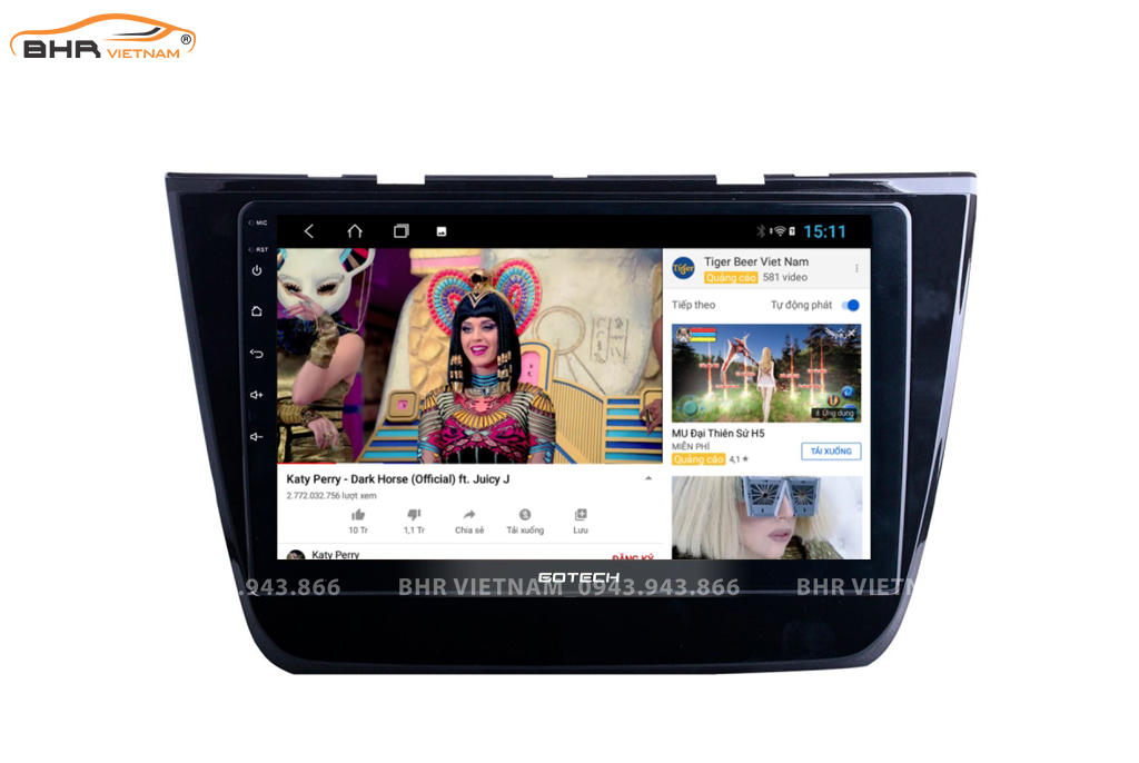 Xem youtube trực tuyến trên màn hình Gotech GT8 MG ZS 2018 - nay