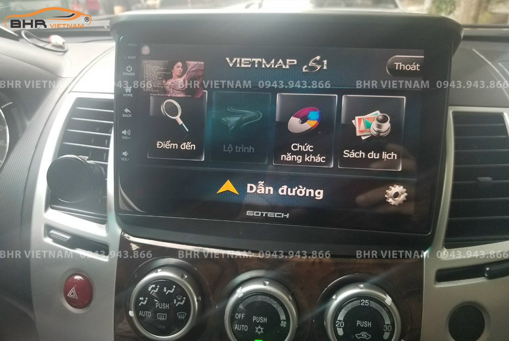 Màn hình Gotech GT8 Mitsubishi Pajero Sport 2011 - 2017 tích hợp bản đồ chỉ đường thông minh Vietmap, Navitel, Googlemap 