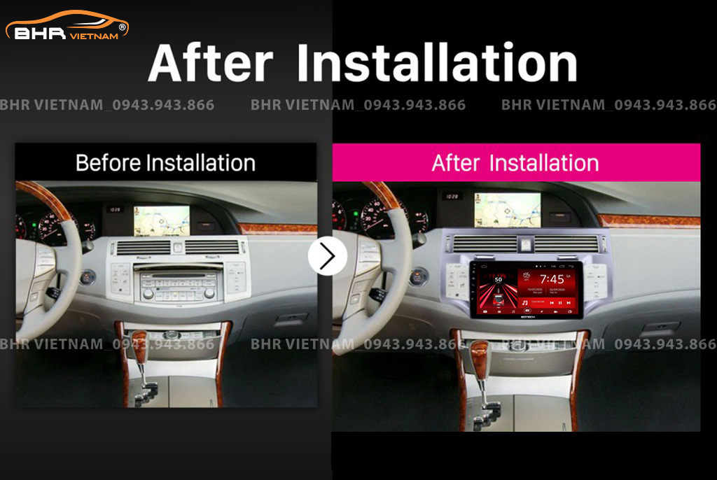 Hình ảnh trước và sau khi lắp màn hình Gotech GT8 Toyota Avalon 2004 - 2012