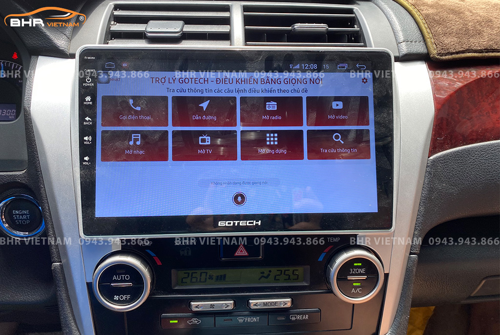 Điều khiển bằng giọng nói thông minh màn hình Gotech GT8 Toyota Camry 2012 - 2014
