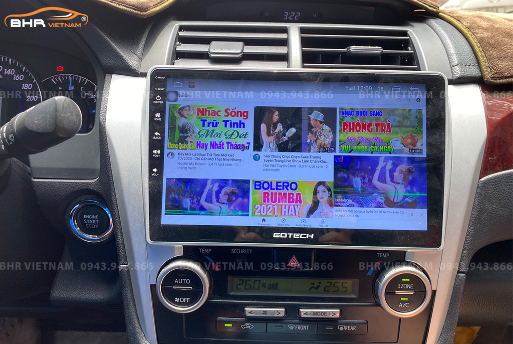 Giải trí Youtube, xem phim sống động trên màn hình Gotech GT8 Toyota Camry 2012 - 2014