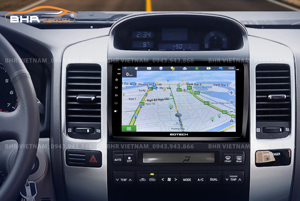 Màn hình Gotech GT8 Toyota Prado 2002 - 2009 tích hợp bản đồ chỉ đường thông minh Vietmap, Navitel, Googlemap 