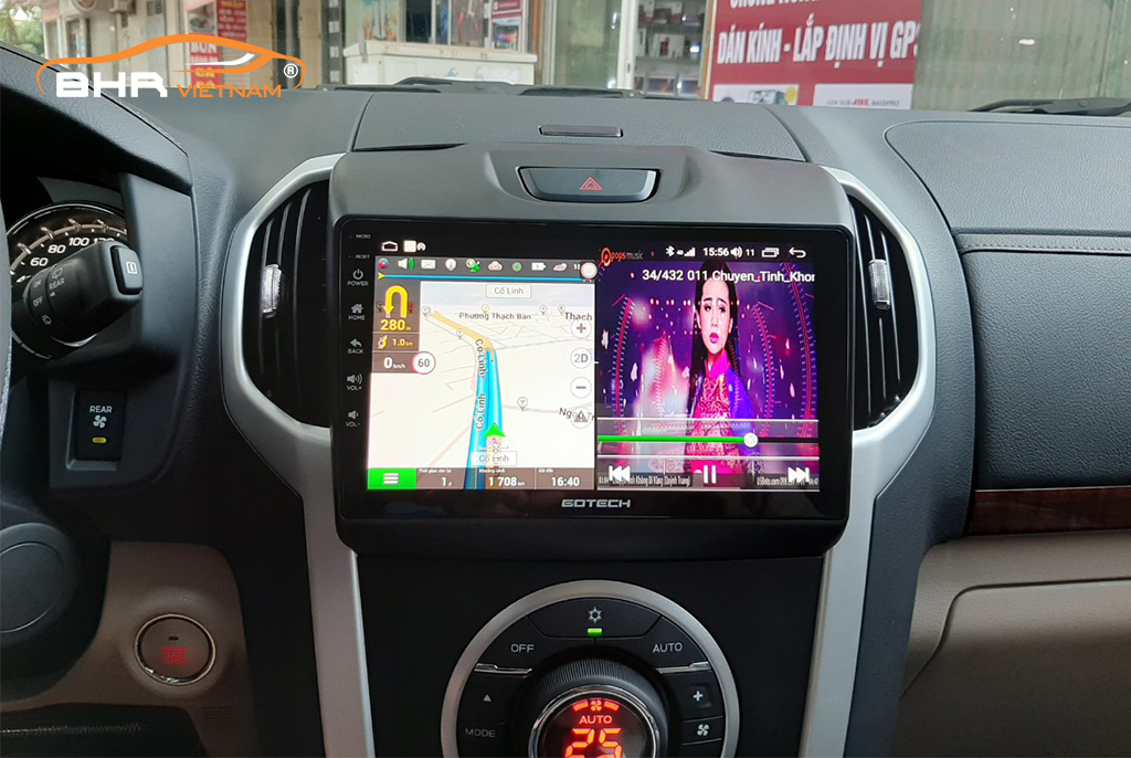 Trải nghiệm hoàn hảo với tính năng chia đôi màn hình Gotech GT8 Isuzu Dmax 2013 - nay