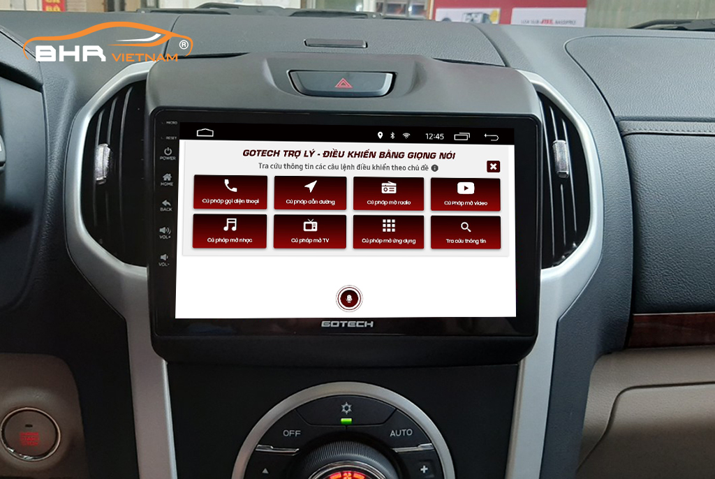 Điều khiển bằng giọng nói thông minh màn hình Gotech GT8 Isuzu Mux 2016 - nay
