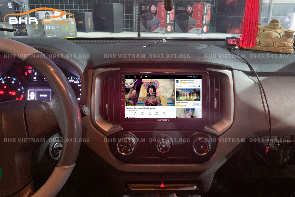  Giải trí Youtube, xem phim sống động trên màn hình Gotech GT8 Max Chevrolet Colorado 2016 - nay