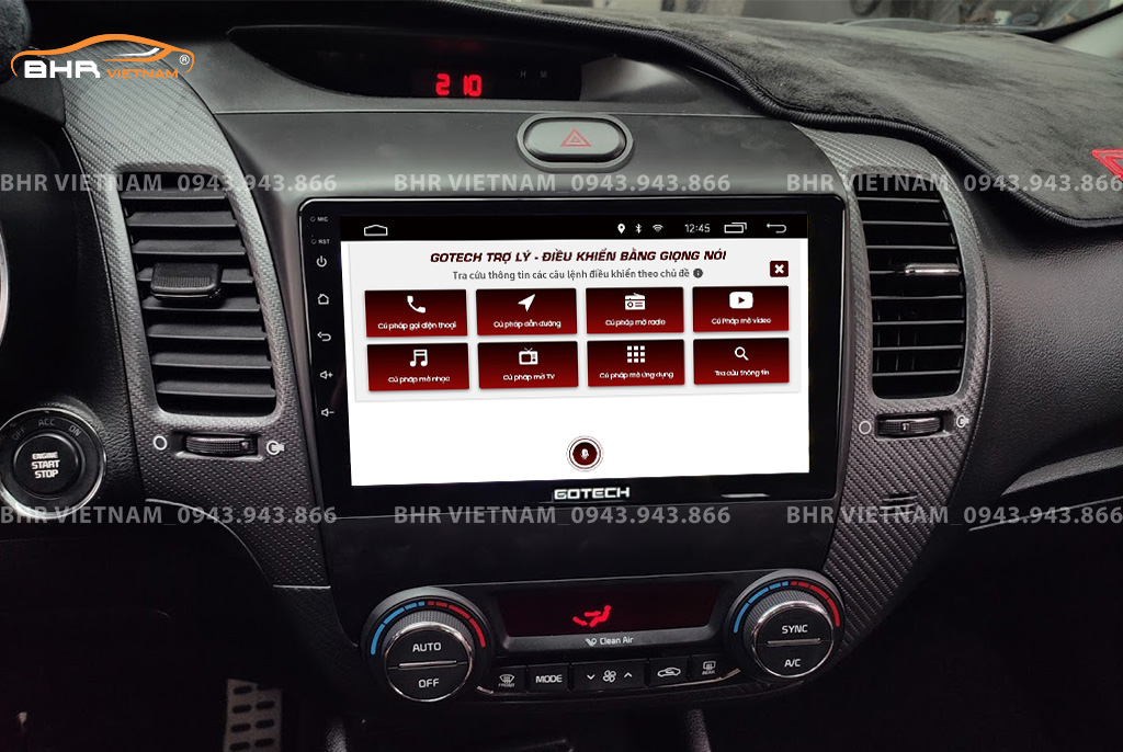 Điều khiển bằng giọng nói thông minh màn hình Gotech GT8 Max Kia Cerato 2013 - 2018
