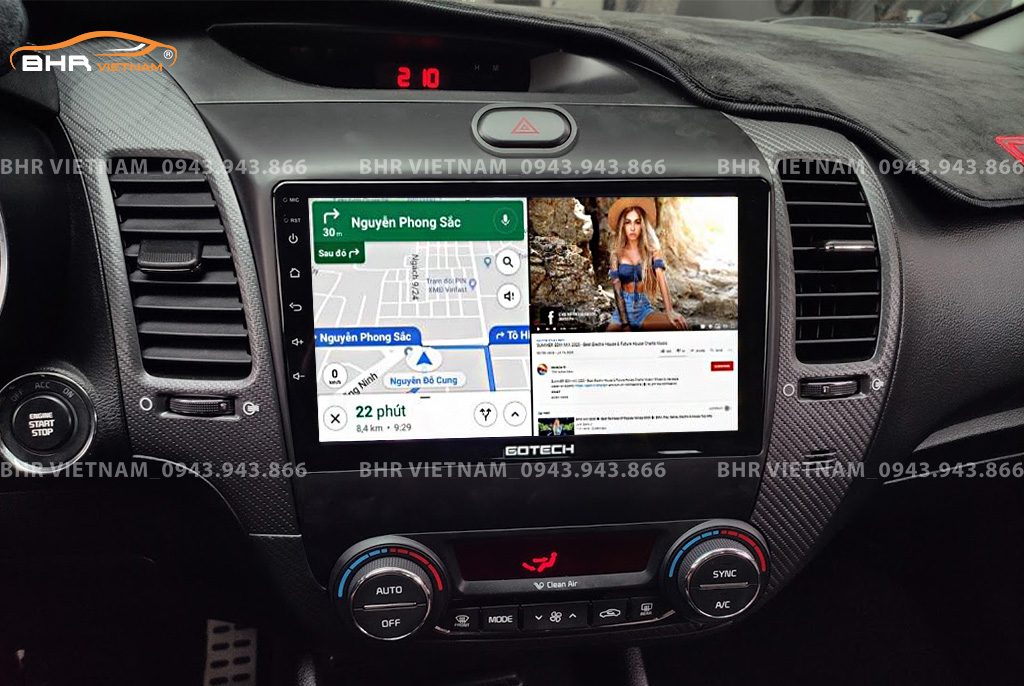Trải nghiệm hoàn hảo với tính năng chia đôi màn hình Gotech GT8 Max Kia K3 2013 - 2016