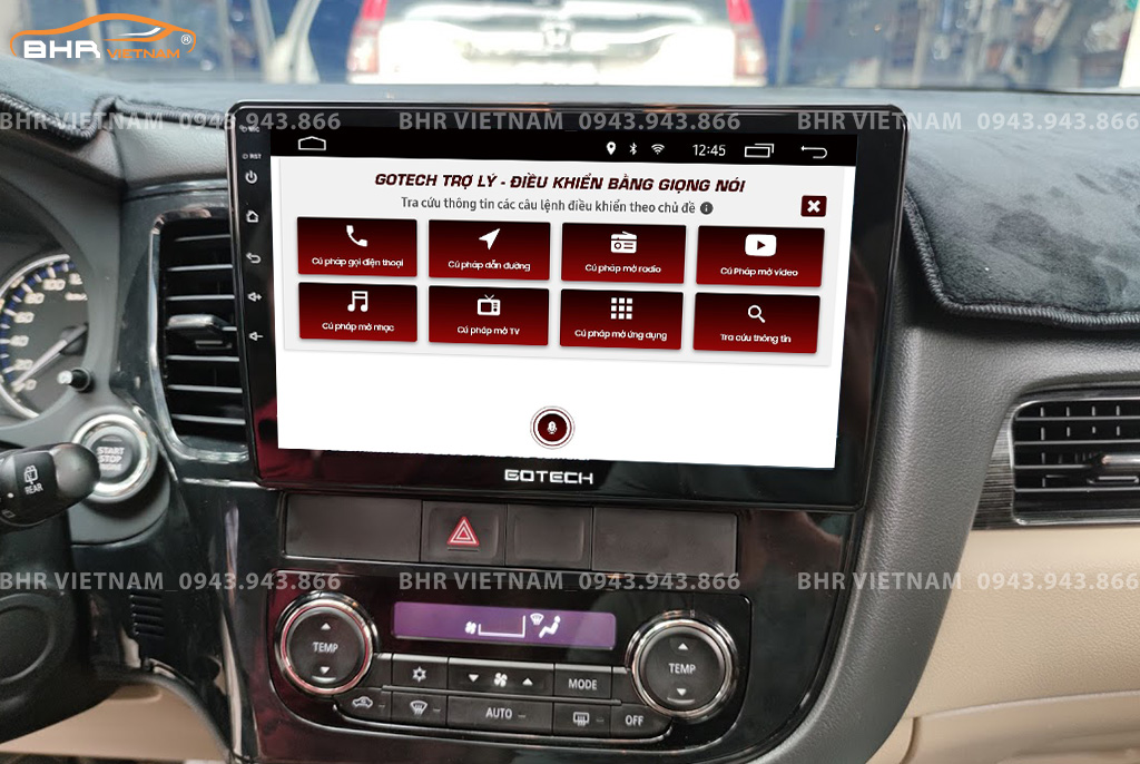Điều khiển bằng giọng nói thông minh màn hình Gotech GT8 Max Mitsubishi Outlander 2016 - 2019