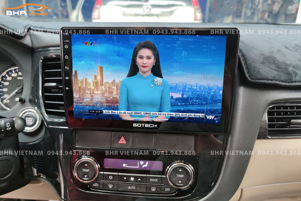 Màn hình Gotech GT8 Max lắp đặt vừa khít cho xe Mitsubishi Outlander 2016 - 2019