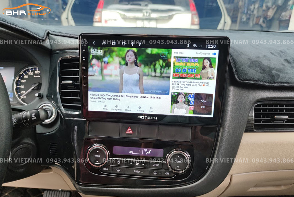 Xem trực tuyến youtube trên màn hình Gotech GT8 Max Mitsubishi Outlander 2016 - 2019