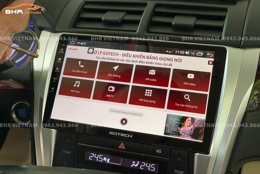 Điều khiển bằng giọng nói thông minh màn hình Gotech GT8 Max Toyota Camry 2015 - 2018