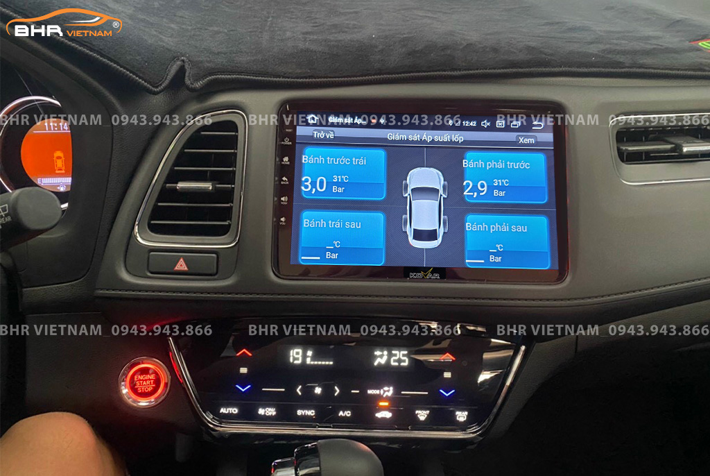 Hình ảnh quan sát cảm biến áp suất lốp Kovar Plus 360 Honda HRV 2018 - nay